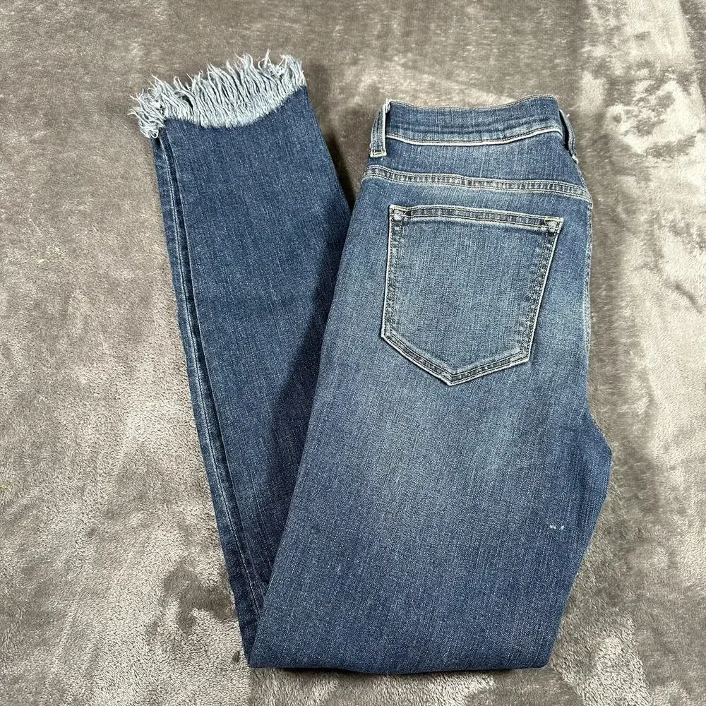 SP Black Label‎ Jeans Women's 29 Blue Mid-rise Skinny Distressed Raw Hem Pants
